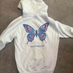 Tilly's White Hoodie with Butterfly Design